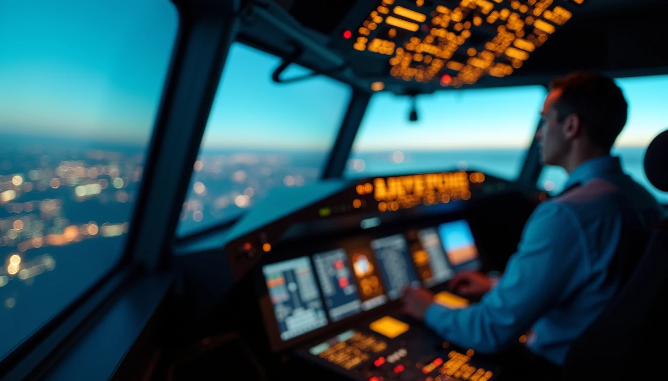 Close-up view of flight dispatch simulation equipment