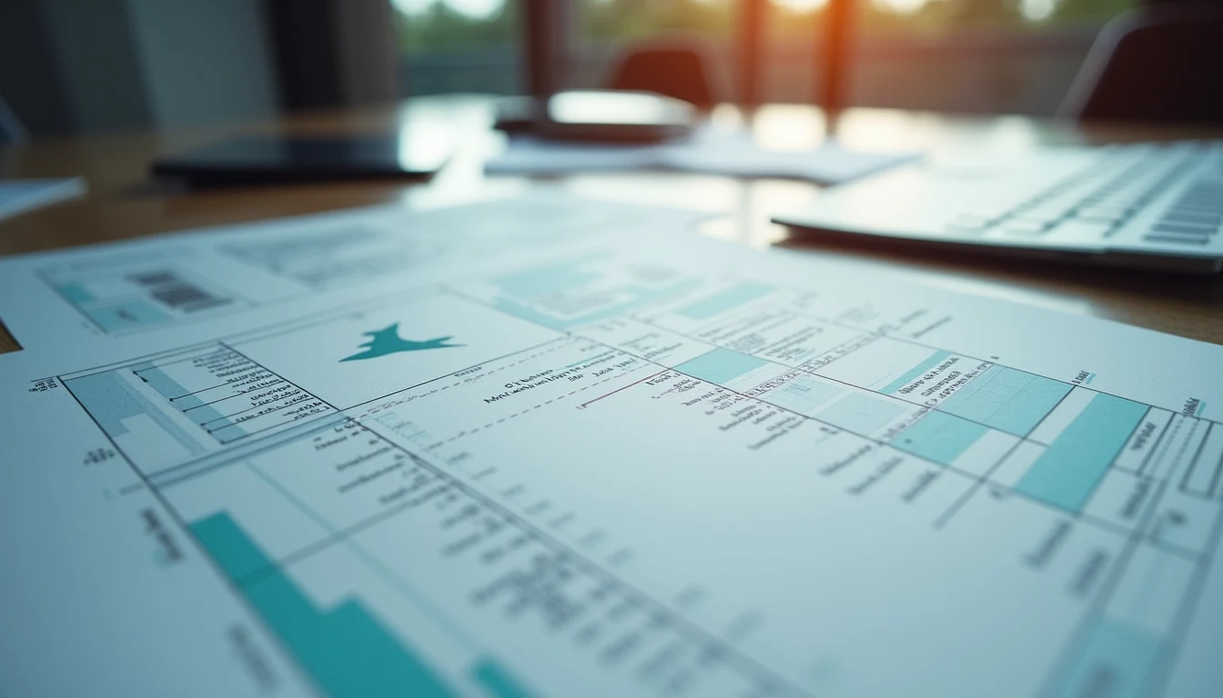 Close-up view of flight planning documents and charts